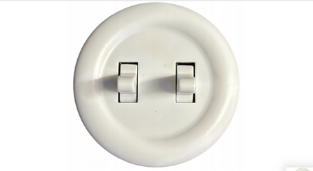 Interruptor doble de superficie plástico blanco LOFTICA ART