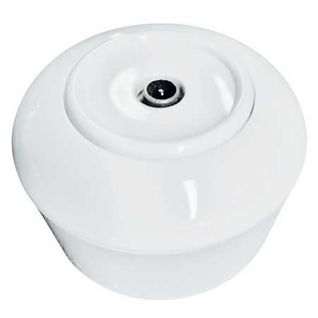 Toma de antena con marco retro blanco brillante, redonda para montaje en superficie