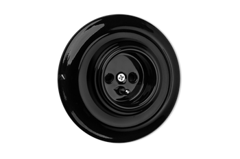 Zócalo de cerámica negro empotrable con clavija de toma de tierra de estilo retro, TTW-03 negro francés