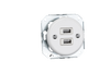 Toma USB Antica blanca empotrada K1-2USBAXw