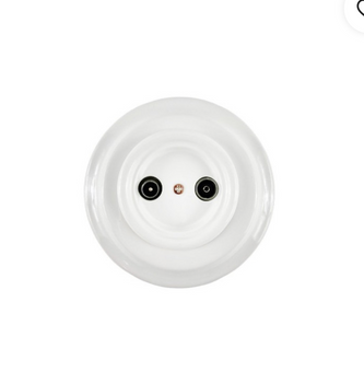 Toma empotrada blanca ANTICA TV+R cerámica, TT-06/TV+R blanco