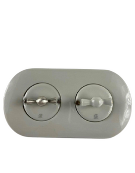Interruptor empotrado de porcelana cromada Gi_GAMBARELLI, Arreda Round/Tonda, 20.110.12