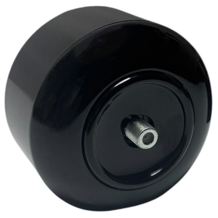 Toma satélite con marco negro LOFT vintage negro de superficie redonda