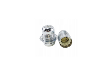 SOPORTE METÁLICO PARA BOMBILLA E-27 CROMO Y BRIDA