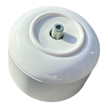 Toma satélite con marco blanco LOFT vintage de superficie redondo