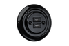 Toma USB Antica empotrada negra K1-2USBAXb