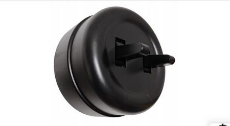 Interruptor doble de superficie plástico negro LOFTICA ART