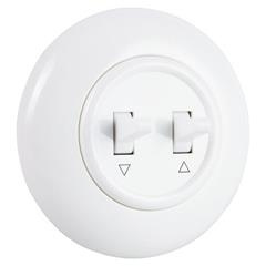 Interruptor de persiana con marco, blanco brillo H1-231MW