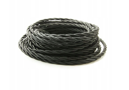 Cable trenzado de seda 2x1,5 negro italiano